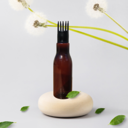 100ML AMBER ASTA BOTTLE WITH BLACK COMB