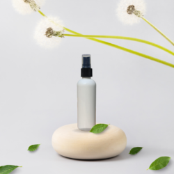 100ML WHITE ROUND BOTTLE WITH BLACK MIST