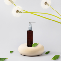 100ML AMBER CYLINDER BOTTLE WITH DISPENSER