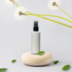 100ML WHITE CYLINDER BOTTLE WITH BLACK PUMP