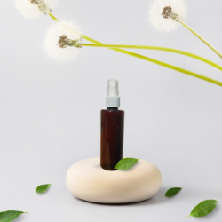 100ML AMBER CYLINDER BOTTLE WITH WHITE MIST