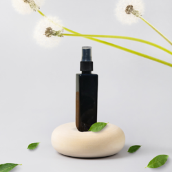 100ML BLACK  SQUARE BOTTLE WITH BLACK MIST