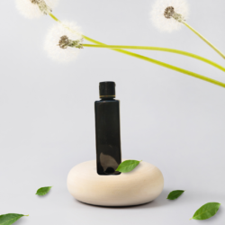 100ML BLACK SQUARE BOTTLE WITH BLACK+GOLD RING CAP