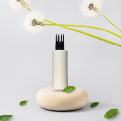 100ML WHITE CYLINDER BOTTLE WITH BLACK COMB