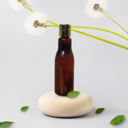 100ML AMBER ASTA BOTTLE WITH GOLD METALISEDISED CAP