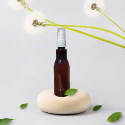 100ML AMBER ASTA BOTTLE WITH WHITE PUMP