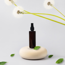 100ML AMBER CYLINDER BOTTLE WITH BLACK MIST