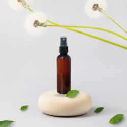 100ML AMBER ROUND BOTTLE WITH BLACK MIST