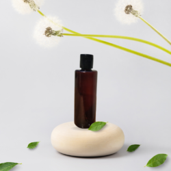 100ML AMBER CYLINDER BOTTLE WITH BLACK CAP