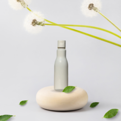 100ML WHITE ASTA BOTTLE WITH WHITE+GOLD RING CAP