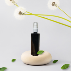 100ML BLACK CYLINDER BOTTLE WITH WHITE PUMP