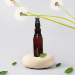 100ML AMBER ASTA BOTTLE WITH BLACK PUMP