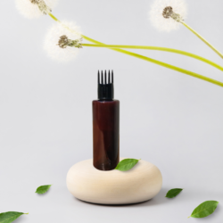 100ML AMBER CYLINDER BOTTLE WITH BLACK COMB