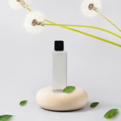 100ML WHITE SQUARE BOTTLE WITH BLACK CAP