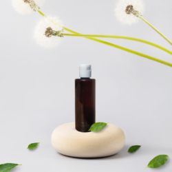 100ML AMBER CYLINDER BOTTLE WITH WHITE CAP