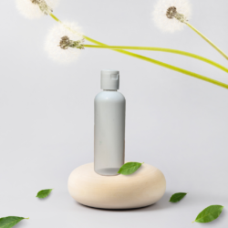 100ML WHITE ROUND BOTTLE WITH WHITE CAP