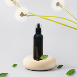 100ML BLACK ROUND BOTTLE WITH BLACK COMB