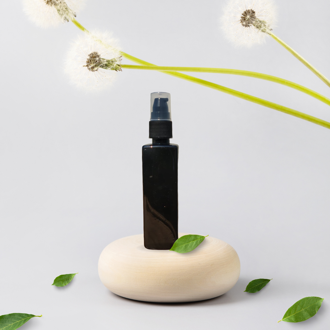 100ML BLACK SQUARE BOTTLE WITH BLACK PUMP