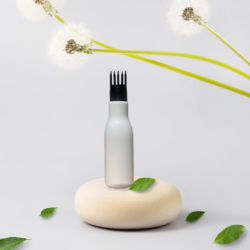 100ML WHITE ASTA BOTTLE WITH BLACK COMB