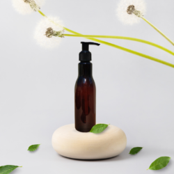 200ML AMBER  ASTA BOTTLE WITH BLACK DISPENSER