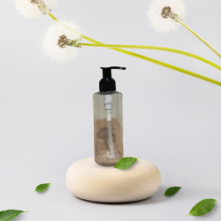 200ML CLEAR CYLINDER BOTTLE WITH BLACK DISPENSER