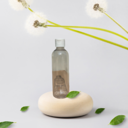 200ML CLEAR ROUND BOTTLE WITH WHITE CAP