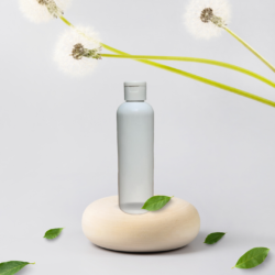 200ML WHITE ROUND BOTTLE WITH WHITE CAP