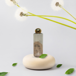 200ML CLEAR CYLINDER BOTTLE WITH GOLD DOOM CAP