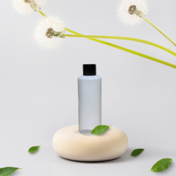 200ML WHITE CYLINDER BOTTLE WITH BLACK CAP