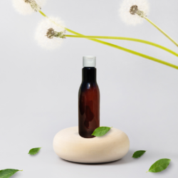 200ML AMBER  ASTA BOTTLE WITH WHITE CAP