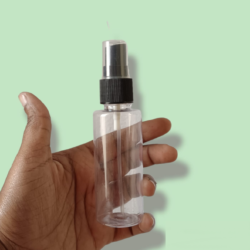 50ML CLEAR CYLINDER BOTTLE WITH BLACK MIST