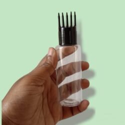 50ML CLEAR CYLINDER BOTTLE WITH BLACK COMB