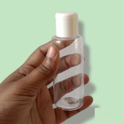 50ML CLEAR CYLINDER BOTTLE WITH WHITE CAP