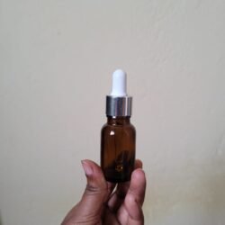 15ML AMBER GLASS BOTTLE WITH SILVER RING+WHITE