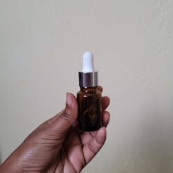 10ML AMBER GLASS BOTTLE WITH SILVER RING+WHITE