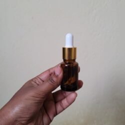 10ML AMBER GLASS BOTTLE WITH GOLD RING+WHITE