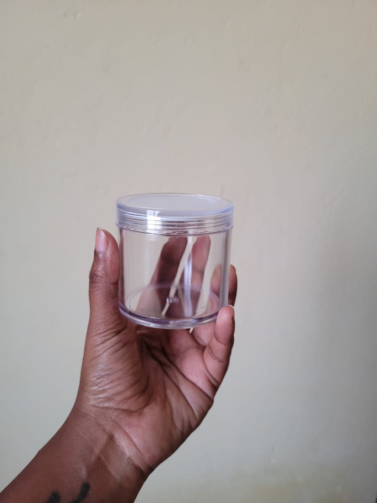 100G TRANSPERANT ACRYLIC SAN JAR WITH TRANSPERANT CAP+INNER LID