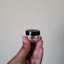 5G TRANSPERANT ACRYLIC SAN JAR WITH BLACK CAP