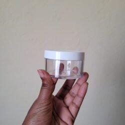 50G TRANSPERANT ACRYLIC SAN JAR WITH  WHITE CAP+INNER LID