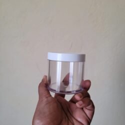 100G TRANSPERANT ACRYLIC SAN JAR WITH  WHITE CAP+INNER LID