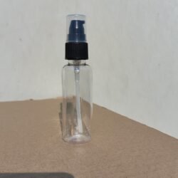 50ML CLEAR ROUND BOTTLE WITH BLACK PUMP