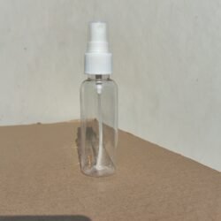 50ML CLEAR ROUND BOTTLE WITH WHITE MIST