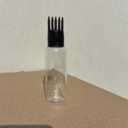 50ML CLEAR ROUND BOTTLE WITH BLACK COMB