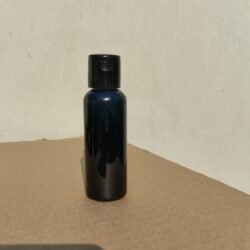 50ML BLACK ROUND BOTTLE WITH BLACK CAP