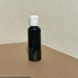 50ML BLACK ROUND BOTTLE WITH WHITE CAP