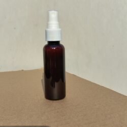 50ML AMBER ROUND BOTTLE WITH WHITE MIST