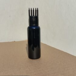 50ML BLACK ROUND BOTTLE WITH BLACK COMB