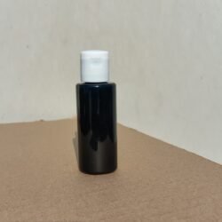 50ML BLACK CYLINDER BOTTLE WITH WHITE CAP