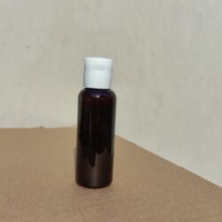 50ML AMBER ROUND BOTTLE WITH WHITE CAP