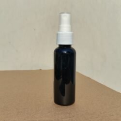 50ML BLACK ROUND BOTTLE WITH WHITE MIST